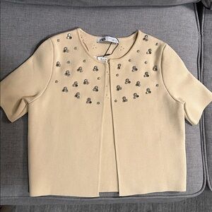 ZARA Embellished Cropped Cardigan – Size S